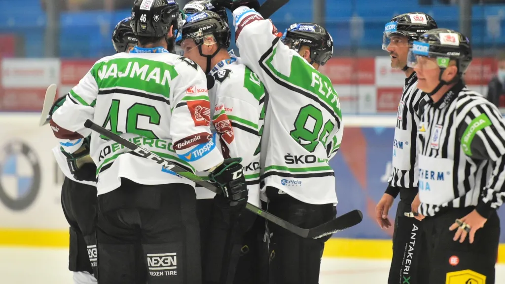 Hokejisté Mladé Boleslavi se radují