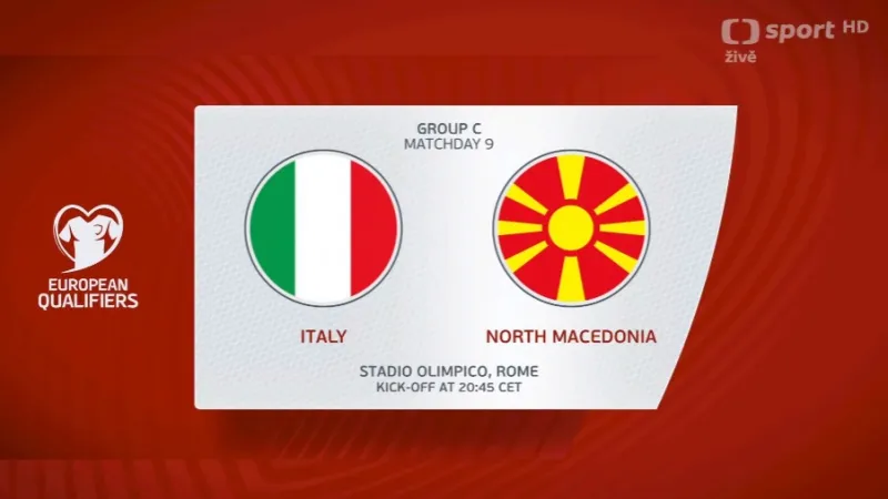 Sestřih utkání Itálie – Severní Makedonie