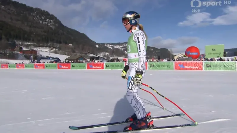 Ester Ledecká v super-G v Kvitfjellu