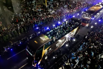 Argentinští fotbalisté po příletu do Buenos Aires