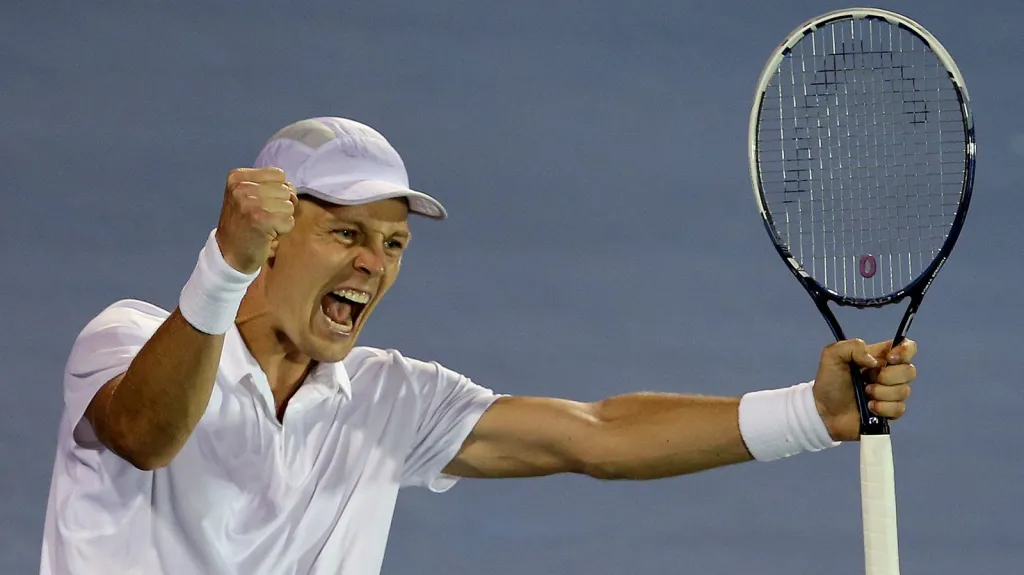 Slavící Tomáš Berdych