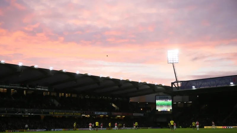 Stadion Watfordu Vicarage Road při utkání Watford - Arsenal