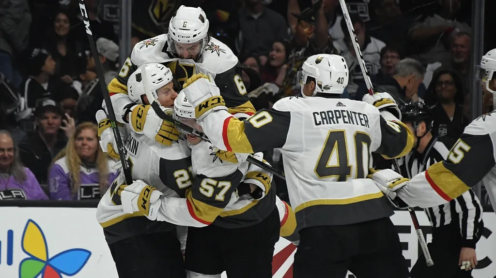 Radost hokejistů Vegas Golden Knights