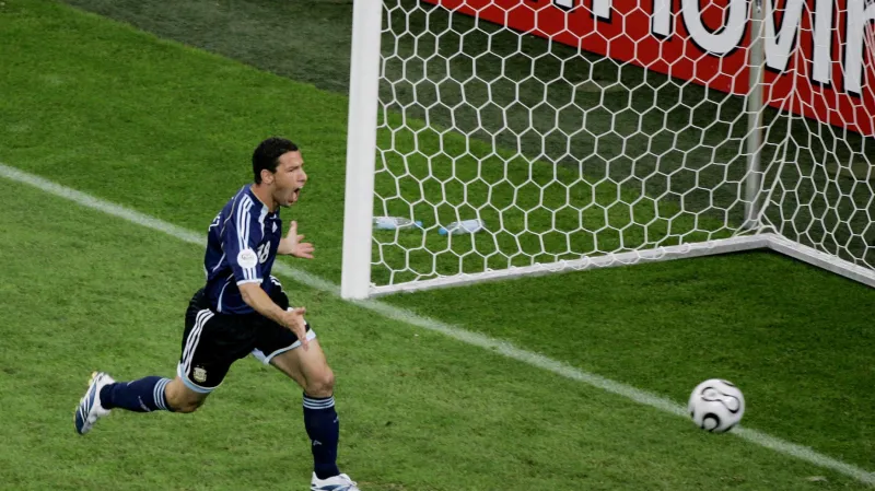 Maxi Rodríguez slaví svůj gól na MS 2006