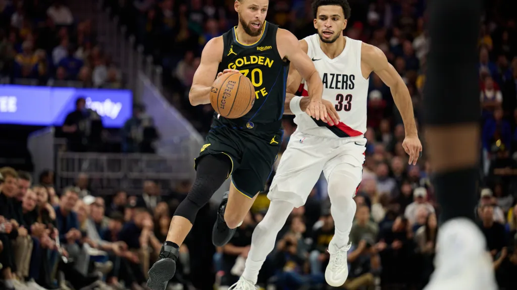Stephen Curry v utkání s Portlandem