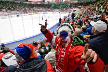 Fanoušci při zápase Česko – Švýcarsko