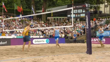 Závěr druhého setu v utkání A. Mol, Sörum – Ahman, Hellvig