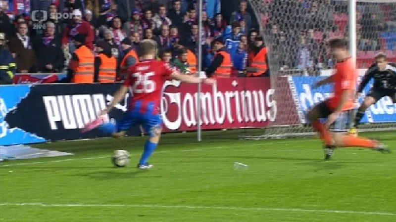 Ukázka plzeňské dominance v polovině prvního poločasu