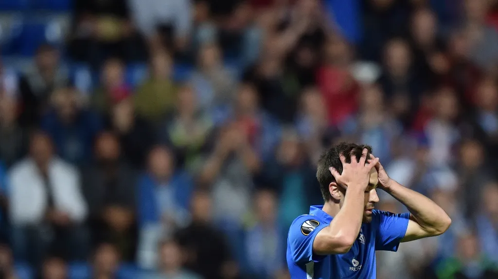 David Hovorka v zápase s PAOK Soluň