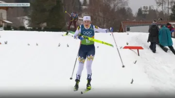 Perné chvíle Ebby Anderssonové na druhém úseku štafety