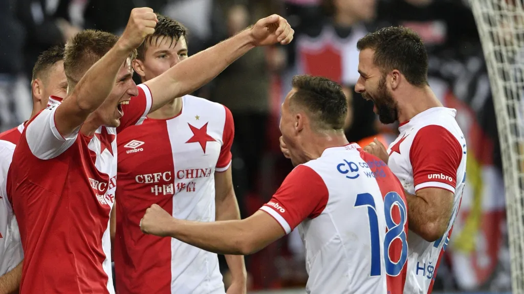 Radost fotbalistů Slavie