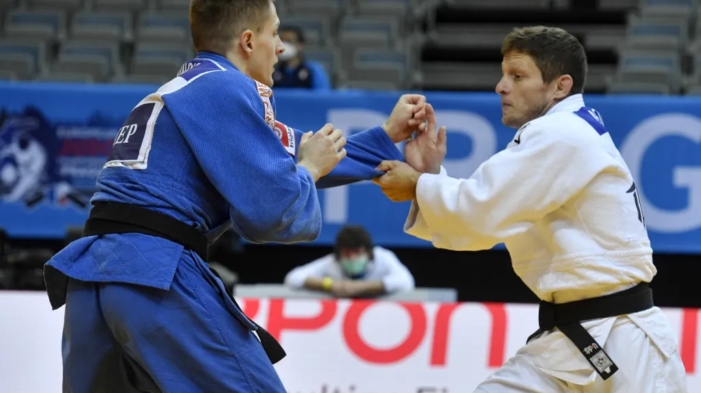 Judista Pavel Petřikov (vpravo) na ME v Praze