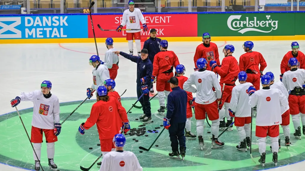 Trénink české hokejové reprezentace