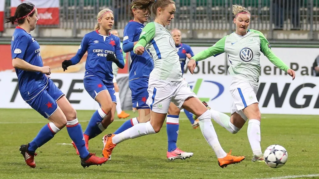Utkání Ligy mistryň Wolfsburg - Slavia Praha