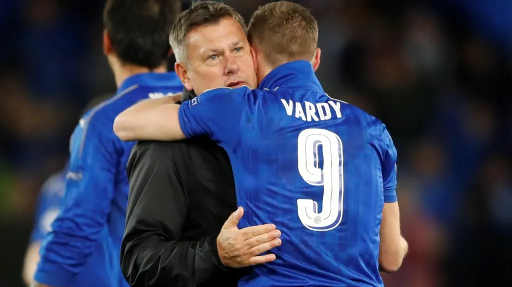 Jamie Vardy s trenérem Craigem Shakespearem