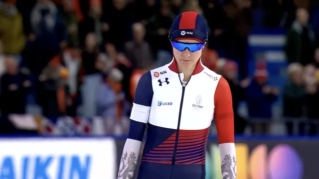 Jízda Sáblíkové na trati 5000 m na SP v Heerenveenu