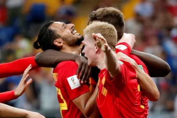 Slavící fotbalisté Belgie