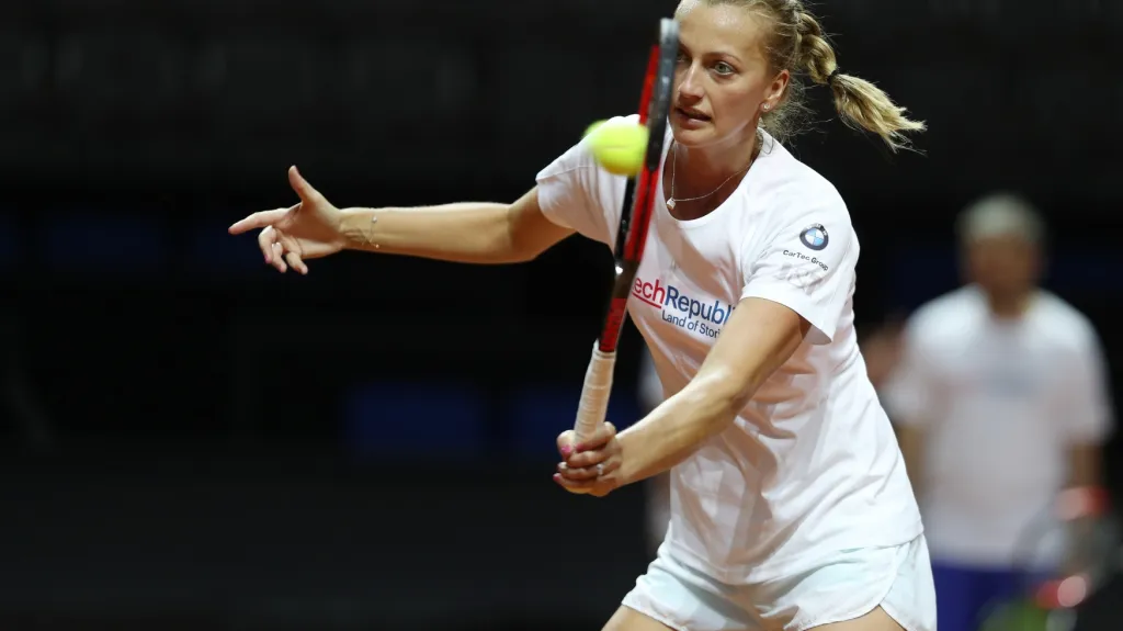 Petra Kvitová na tréninku během Fed Cupu
