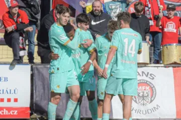 Béčko Slavie se raduje z branky