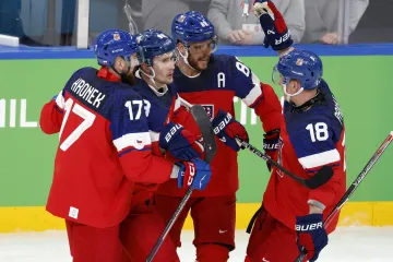 Čeští hokejisté se radují