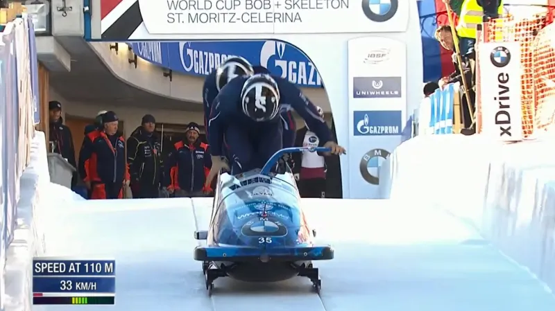 Pilot dvojbobu Dvořák si vyjel ve Svatém Mořici nejlepší výsledek sezony