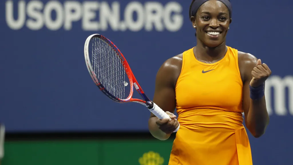 Sloane Stephensová se raduje z vítězství