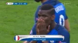 Gól v utkání Francie - Island: Pogba - 2:0 (20. min.)