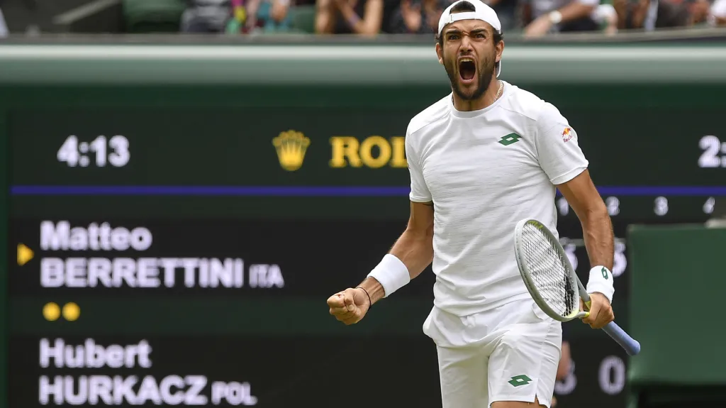 Ital Matteo Berrettini v semifinále Wimbledonu 