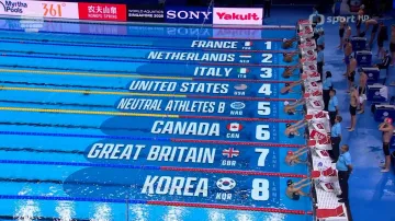 Mužskou štafetu na 4x100 m v polohovém závodě ovládli neutrální sportovci