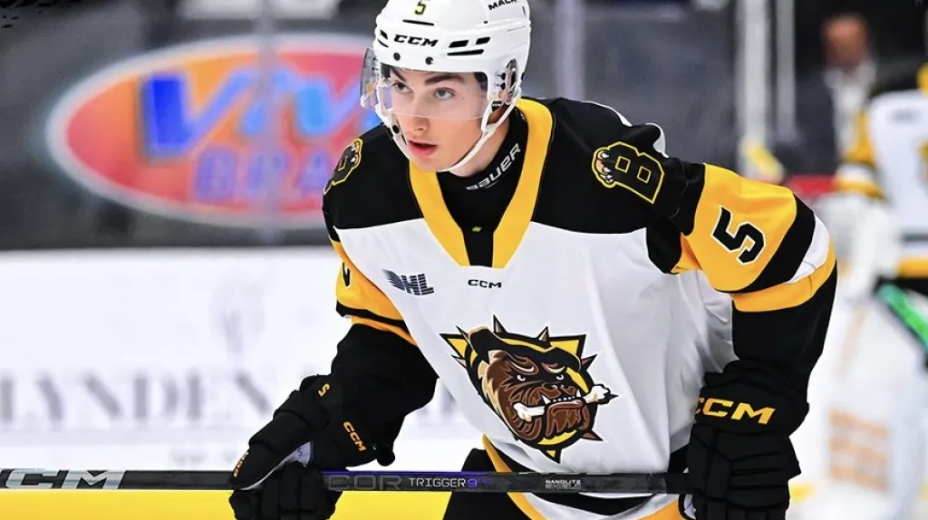 Adam Jiříček v dresu Brantford Bulldogs