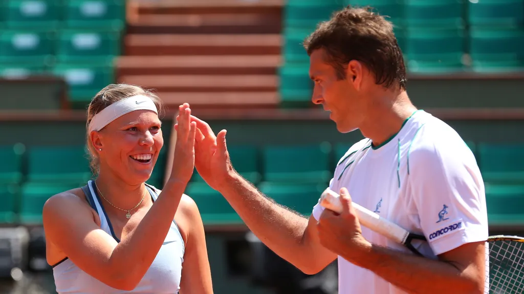 Lucie Hradecká a František Čermák na French Open