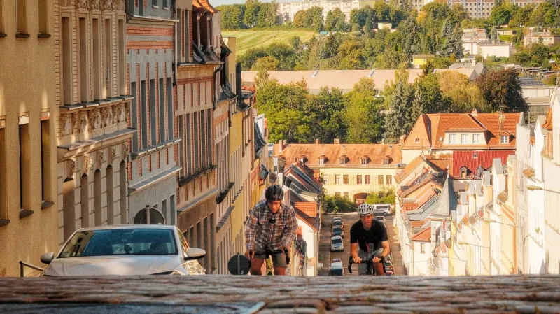 Steile Wand v německém městě Meerane