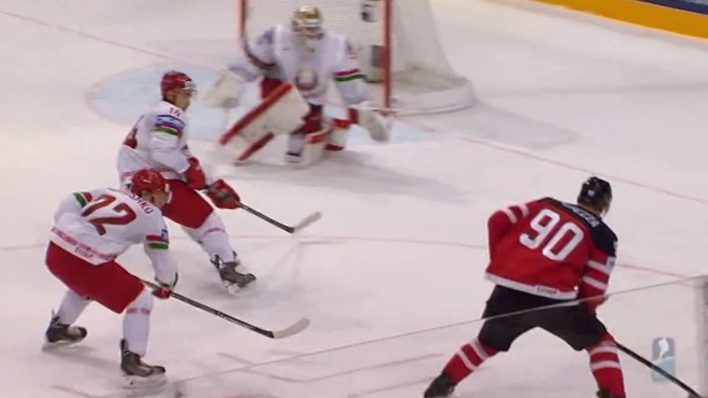 Gól v utkání Kanada - Bělorusko: Spezza - 9:0 (56. min.)