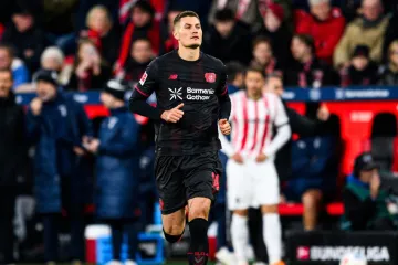 Patrik Schick v zápase Leverkusenu s Freiburgem