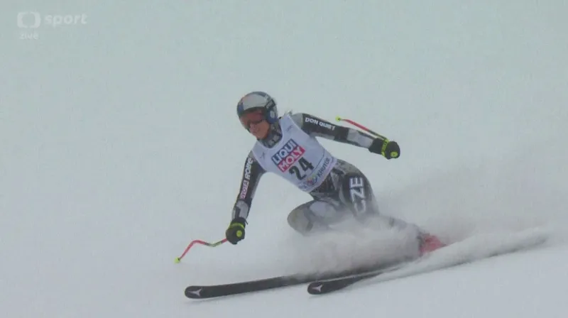 Jízda Ester Ledecké v super-G na SP v Krásné Poljaně