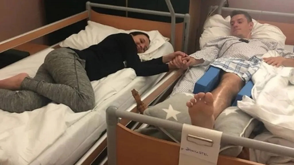 Ondřej Zahustel v nemocničním pokoji