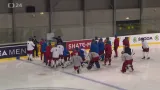 Čeští hokejisté se chystají na duel se Švýcary