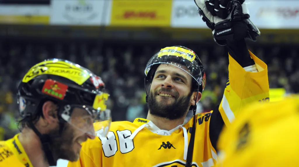 Radující se hráči Litvínova