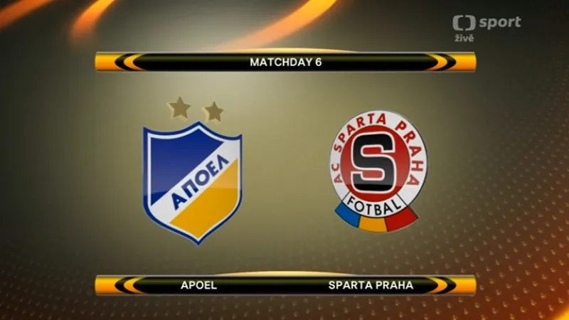 Sestřih utkání APOEL Nikósie - Sparta