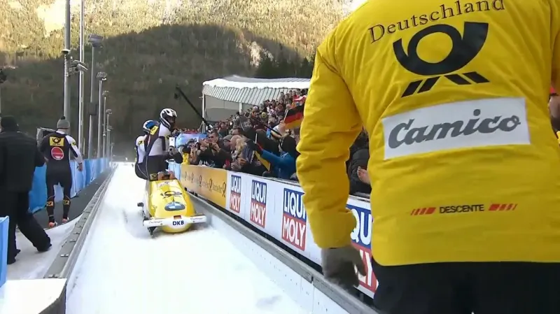 2. jízda čtyřbobu Johannese Lochnera na MS v Königssee