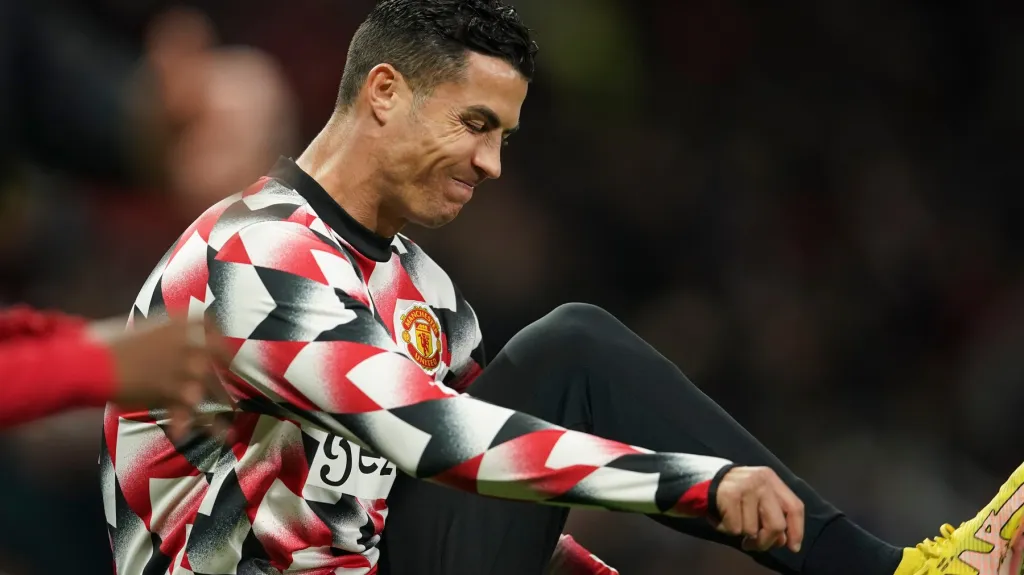 Christiano Rolando v tréninkovém dresu Manchesteru United