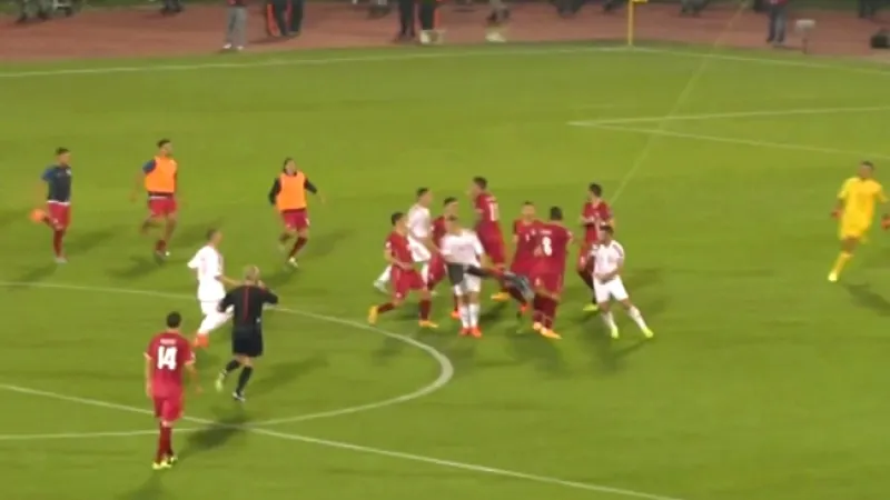 Srbsko-albánská potyčka na stadionu v Bělehradě