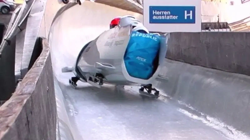 1. jízda českého čtybobu v Innsbrucku