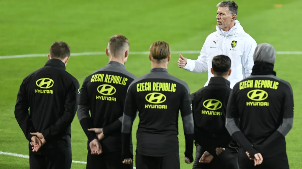 Jaroslav Šilhavý na tréninku reprezentace