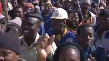 Stávkující jihoafričtí dělníci