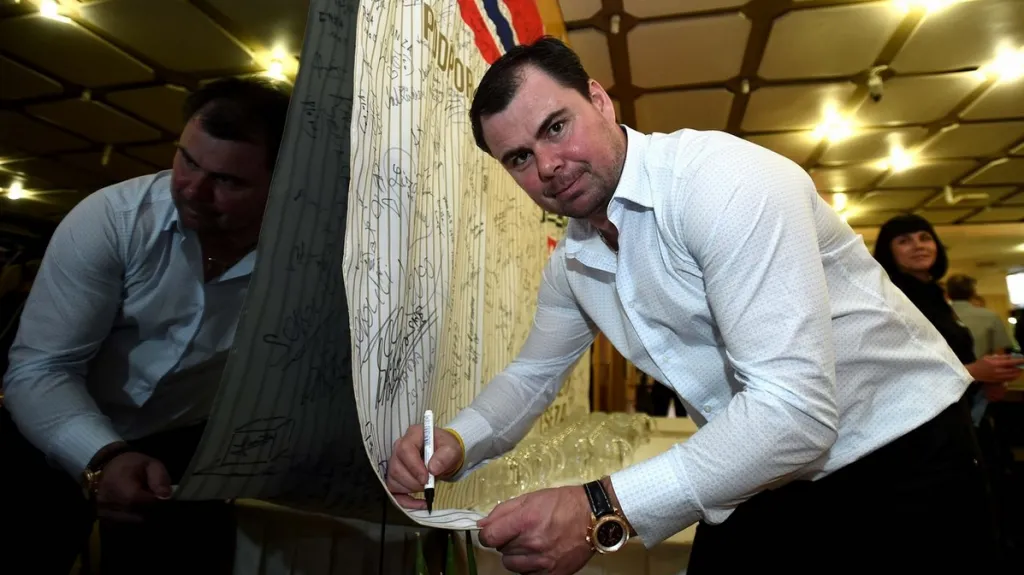 Reprezentační asistent Jaroslav Špaček v Českém domě Moskva