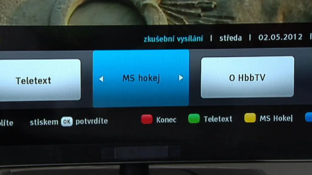 Úvodní nabídka HbbTV