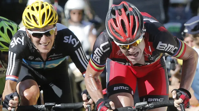 Bradley Wiggins (vlevo) a Cadel Evans
