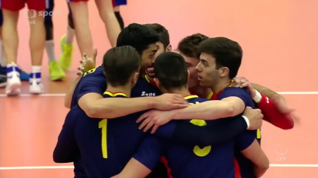 Radost volejbalistů Španělska