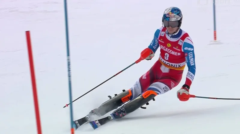 Noelova jízda v 1. kole slalomu v Chamonix